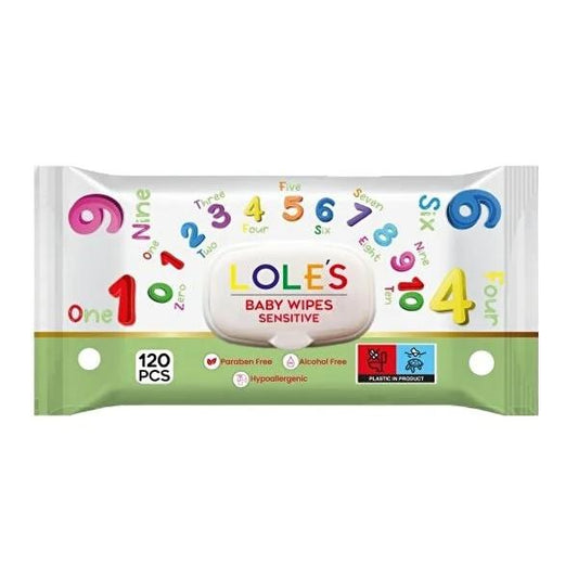 Lole's Sensitive Baby Wipes - Ultra Soft, Natural, Hypoallergenic, Alcohol & Paraben-Free - 120 Count