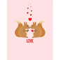 Squirrels Love Composition Notebook: College Ruled (7.44 X 9.69) Sweet Animals with Hearts Writing Book - Paperback