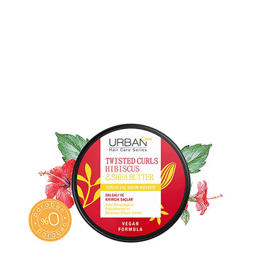 Urban Care Hibiscus & Shea Butter Hair Care Mask for Curly & Wavy Hair - Vegan, Paraben-Free, Nourishing & Moisturizing