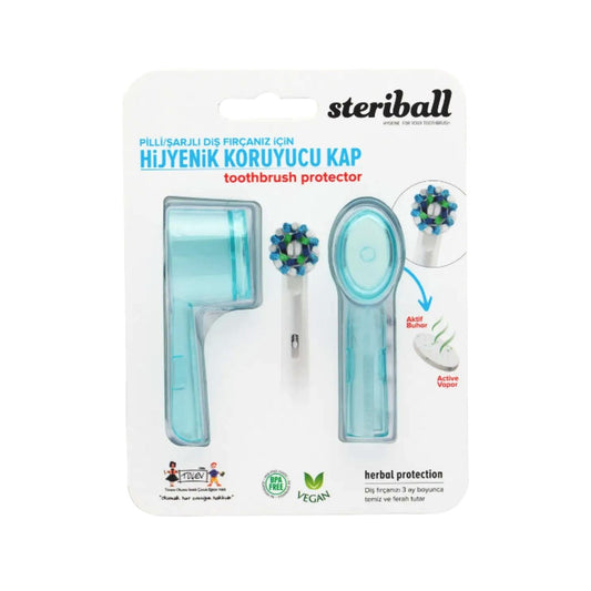 Steriball Hygienic Toothbrush Holder - Light Blue 2-Pack for Electric Toothbrushes - Bathroom Organizer