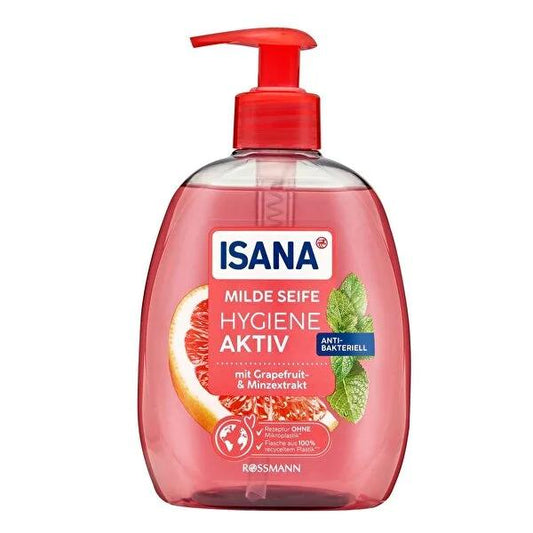 Isana Liquid Hand Soap Grapefruit and Mint Extract 16.91 fl oz - Dermatologically Tested, pH-Balanced