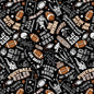 Black Football Rules Fitness Fanatic 44"/45" Fabric Per Yard
