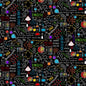 Black Science Cotton 44"/45" Fabric Per Yard