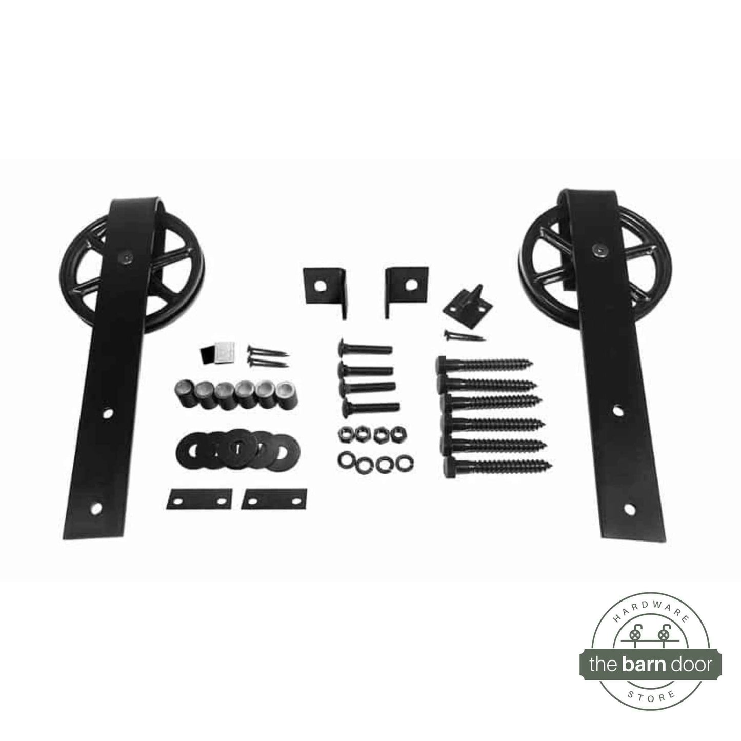Wagon Wheel Heavy Duty Sliding Barn Door Hardware Kit