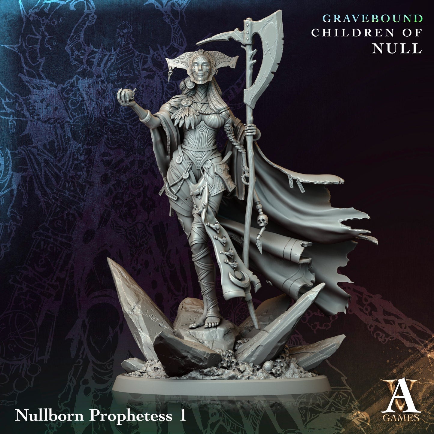 3D Printed Nullborn Prophetess by Archvillain Games