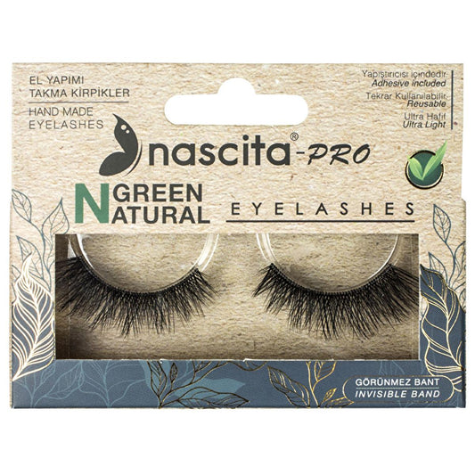 Nascita Vegan False Eyelashes Natural Green 3D Handmade - Enhance Your Natural Look