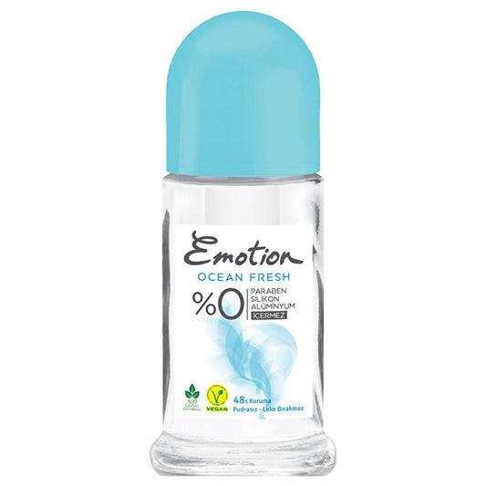 Emotion Ocean Fresh Roll-On Deodorant - Aluminum-Free, Vegan, Natural - 50ml