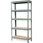 Heavy Duty 60 inch Adjustable 5-Shelf Metal Storage Rack in Gray