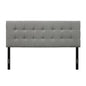 King size Mid-Century Style Button-Tufted Headboard in Grey Upholstered Fabric