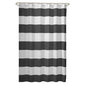 72 x 70 inch Polyester Grey White Nautical Ocean Beach Striped Shower Curtain