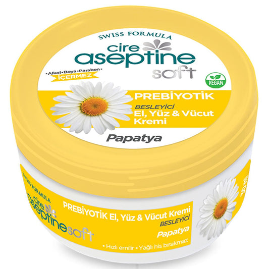Cire Aseptine Soft Papatya Moisturizing Cream - Prebiotic, E Vitamin Enriched, Paraben-Free