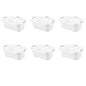 Set of 6 White Laundry Baskets w/ Carry Handles