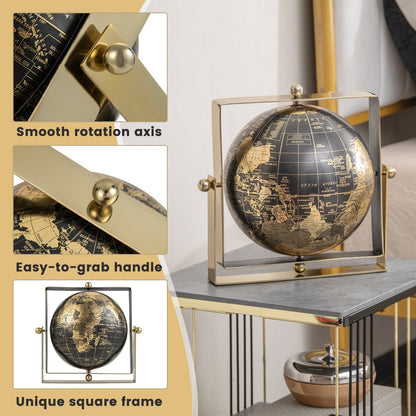 Geographic 6/ 8/ 10 Inch World Globe with Clear Printing and Square Frame
