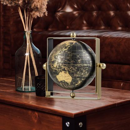 Geographic 6/ 8/ 10 Inch World Globe with Clear Printing and Square Frame