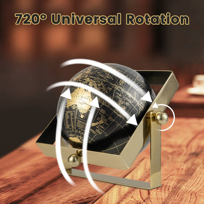 Geographic 6/ 8/ 10 Inch World Globe with Clear Printing and Square Frame