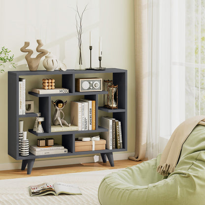 Geometric Bookcase with Anti-Tipping Kit and Storage Shelving Unit