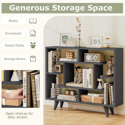 Geometric Bookcase with Anti-Tipping Kit and Storage Shelving Unit