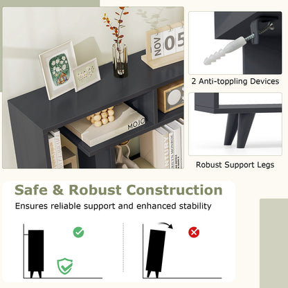 Geometric Bookcase with Anti-Tipping Kit and Storage Shelving Unit