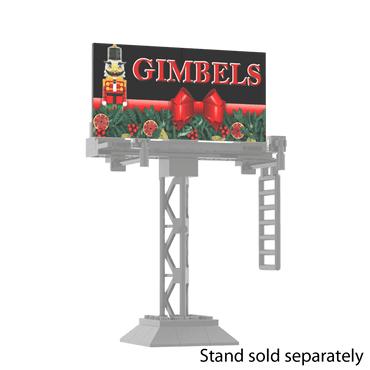 "Gimbels" Store Billboard  - Christmas "Elf" - Custom Printed - Made Using LEGO® Parts