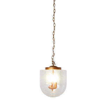 3-Light Globe Pendant Lamp – Coarse Gold Metal Frame & Clear Glass Shades | Hardwired Ceiling Light