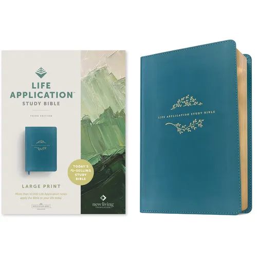 NLT Life Application Study Bible, Third Edition, Large Print (Leatherlike, Teal Blue) - Imitation Leather