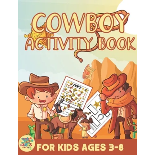 Cowboy activity book for kids ages 3-8: Wild West themed gift for Kids ages 3 and up - Paperback