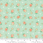 Aqua Abloom Robins Egg Birdhouses Novelty Houses Floral 44"/45" Fabric Per Yard