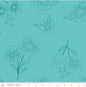 Green Aqua Multi Wideback Spring's in Town Peaccock Fabric Per Yard