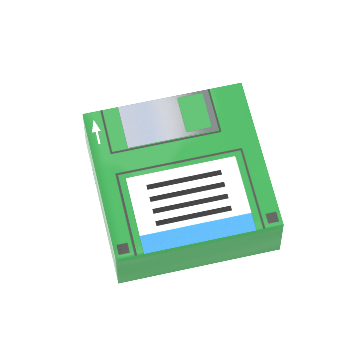 Floppy Disk Green - Retro Desktop Computer Minifig Accessory - Custom Printed - Made Using LEGO® Parts