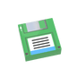 Floppy Disk Green - Retro Desktop Computer Minifig Accessory - Custom Printed - Made Using LEGO® Parts