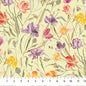 Green Tulips Flourish Cotton 44"/45" Fabric Per Yard