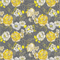 Grey Verona Fiori Cotton 44/45 Fabric Per Yard