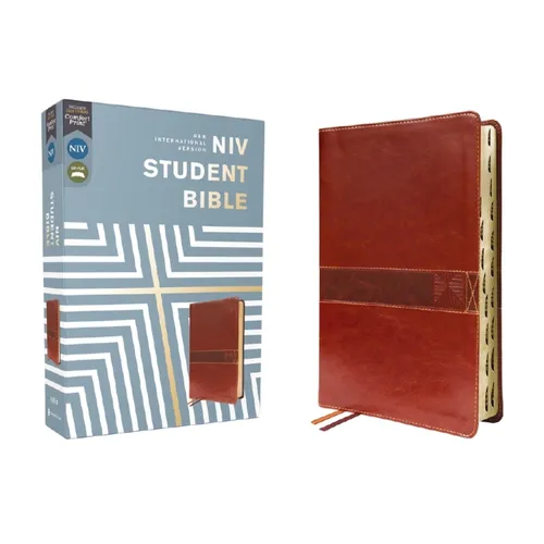Niv, Student Bible, Leathersoft, Brown, Thumb Indexed, Comfort Print - Imitation Leather