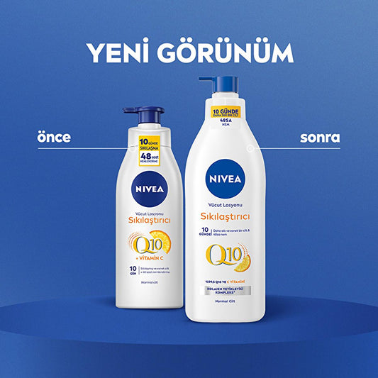 Nivea Q10 Firming Body Lotion with Vitamin C - 48 Hour Moisturization, Dermatologically Tested - 13.53 fl oz