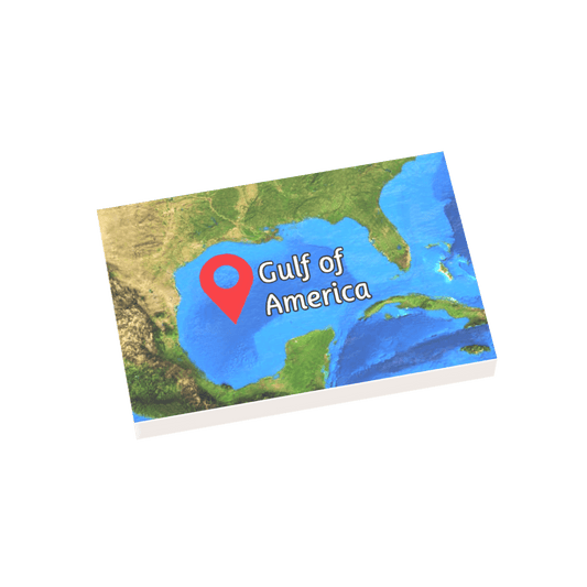 Gulf of America? - Trump Renamed - Custom Printed On a LEGO® Tile