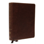 NKJV, Journal the Word Bible, Bonded Leather, Brown, Red Letter Edition, Comfort Print: Reflect, Journal, or Create Art Next to Your Favorite Verses - Bonded Leather
