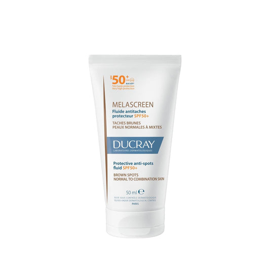 Ducray Melascreen Fluid SPF 50+ Sunscreen for Mixed Skin Types Prone to Spots - Anti-Spot, Dermatologically Tested, 1.69 fl oz