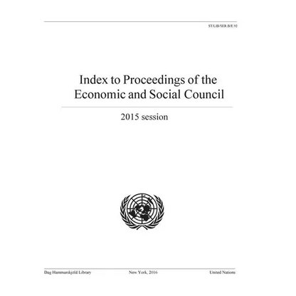 Index to Proceedings of the Economic and Social Council 2015 - Paperback