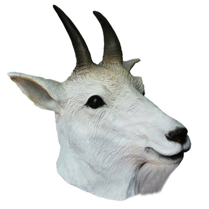 Adult Full-Head Latex Animal Mask, Goat, Sheep or Antelope
