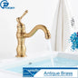 Antique Brass Vessel Sink Faucet Deck-Mounted Single-Hole Bathroom Basin Mixer Tap, Single Handle, Hot & Cold
