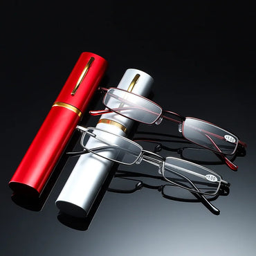 Ultralight Portable Metal Reading Glasses for Men & Women - Rectangle Readers +1.5 +2.0 +2.5 Diopter