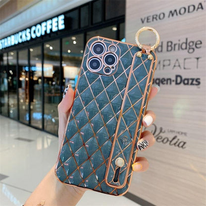 Soft Silicone iPhone Case - Wrist Strap, Raised Camera Lip, iPhone 7-13