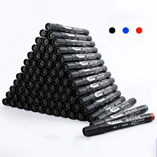 Permanent Paint Marker Pens 3/9-Pack – Waterproof Black Oil-Based, Quick-Drying for Tire, Metal, Glass, Plastic