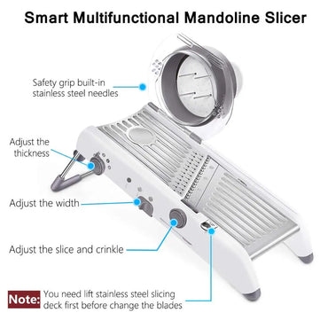18-in-1 Adjustable Mandoline Slicer - Stainless Steel Vegetable Julienne Grater & Potato Cutter