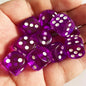 10-Pack 14mm (0.55 in) Transparent Acrylic Dice Rounded Corner Multi-Color Game Dice