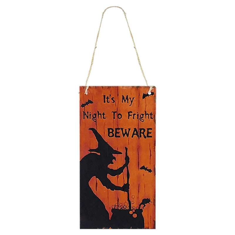 Halloween Wooden Ornament Pendants – Pumpkin, Ghost & Trick or Treat Hanging Signs for Home, Door & Party Decoration – 24 Designs