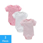3PCS Baby Bodysuit Set (0–12M) – Soft Cotton Solid Color Summer Rompers for Boys & Girls