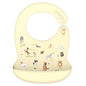 Silicone Baby Bib Waterproof Adjustable Cartoon Banana Feeding Bib with Pocket BPA-Free for 1-3 Years