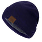 Unisex URGENTMAN Labal Winter Hats Solid Color Knitted Hats For Men And Women Beanie Cap Outdoor Add Fur Lining Warm Sports Hats