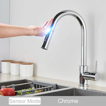 Pull-Out Kitchen Faucet with Touch Control Option and 360° Spout
